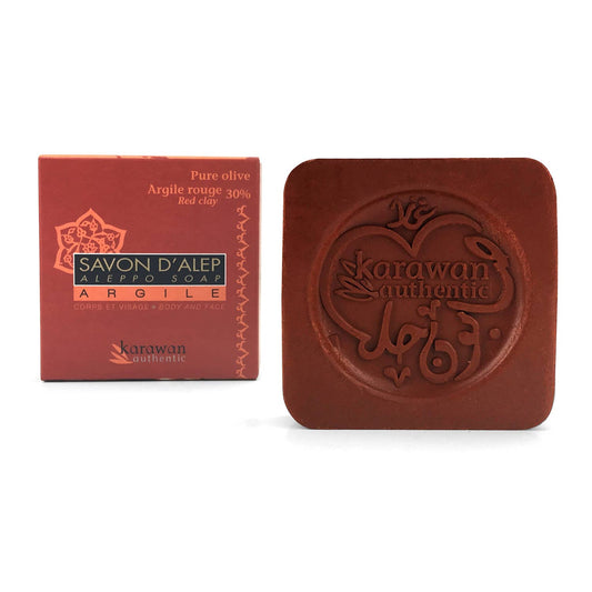 Sapone di Aleppo con argilla rossa al 30% - 100 g