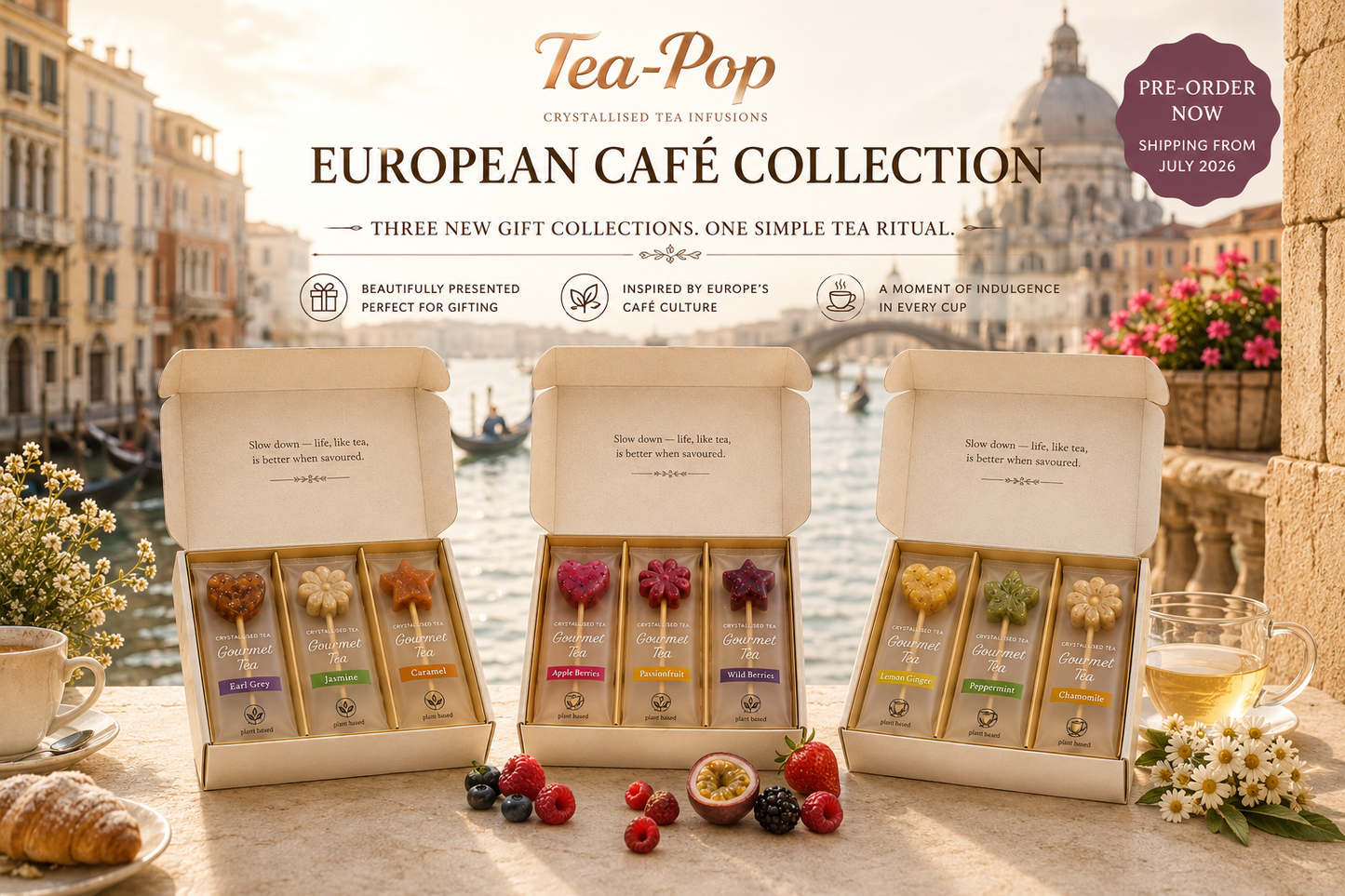 Scatola regalo di tè European Café – Infusi alle erbe (6 bustine)
