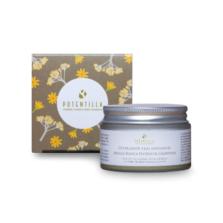Detergente Viso Leggermente Esfoliante con Elicrisio, Calendula e Argilla Bianca