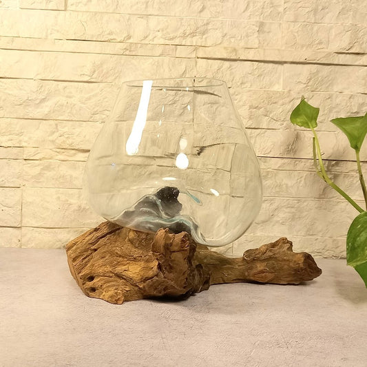 Vaso in Vetro Soffiato su Legno