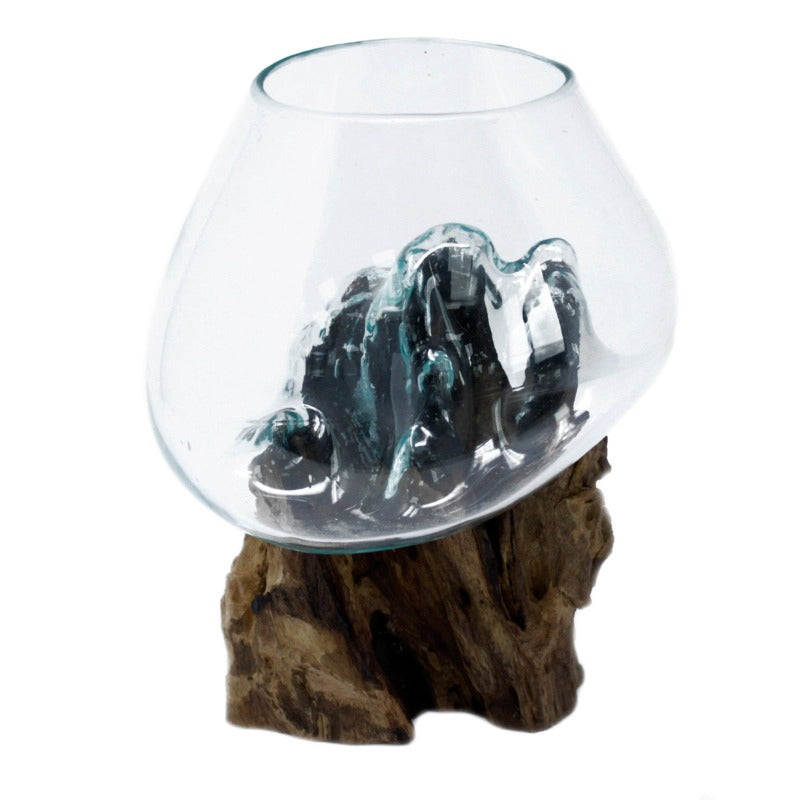Vaso in Vetro Soffiato su Legno