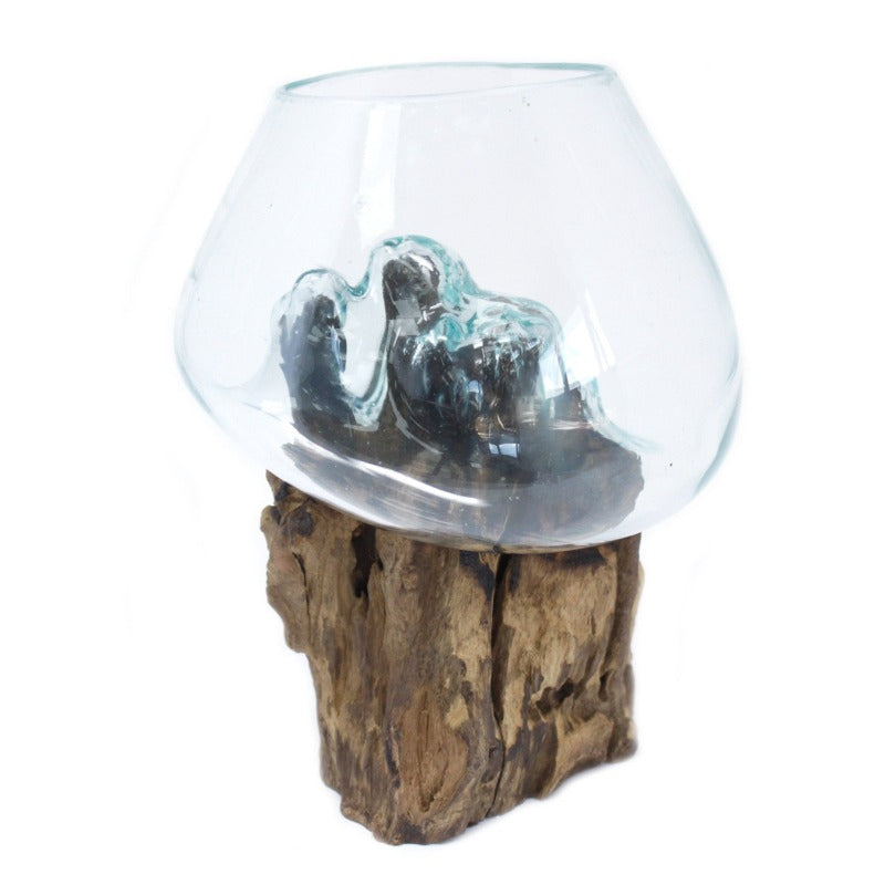 Vaso in Vetro Soffiato su Legno