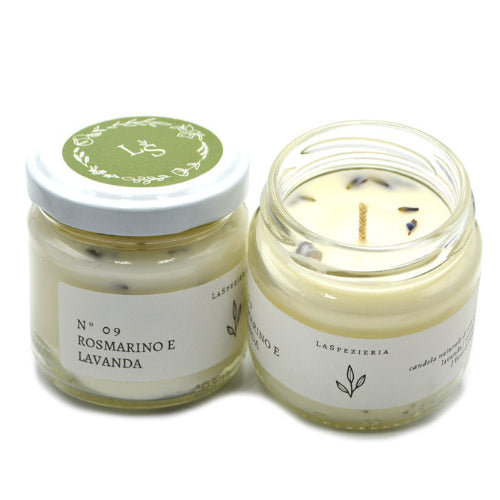 Candela Naturale in Vasetto N.09 Rosmarino e Lavanda