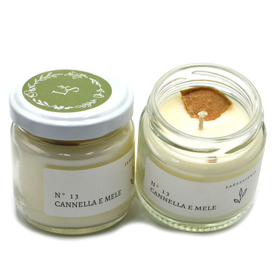 Candela Naturale in Vasetto N.13 Cannella e Mele