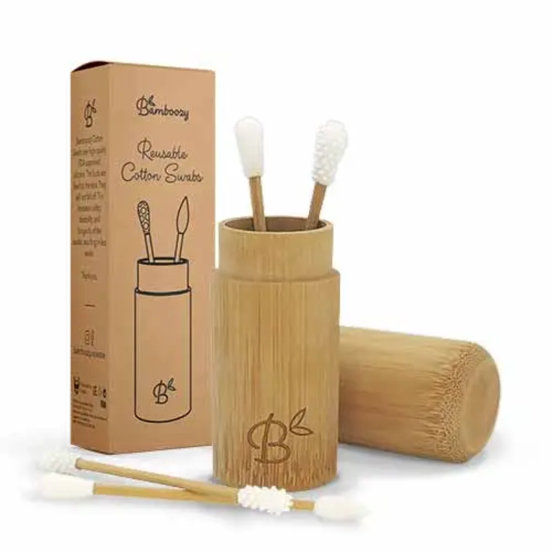 Cotton-Fioc Riutilizzabili in Cotone e Bambù 100% Organici