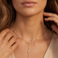Collana a Y con strass in acciaio inossidabile