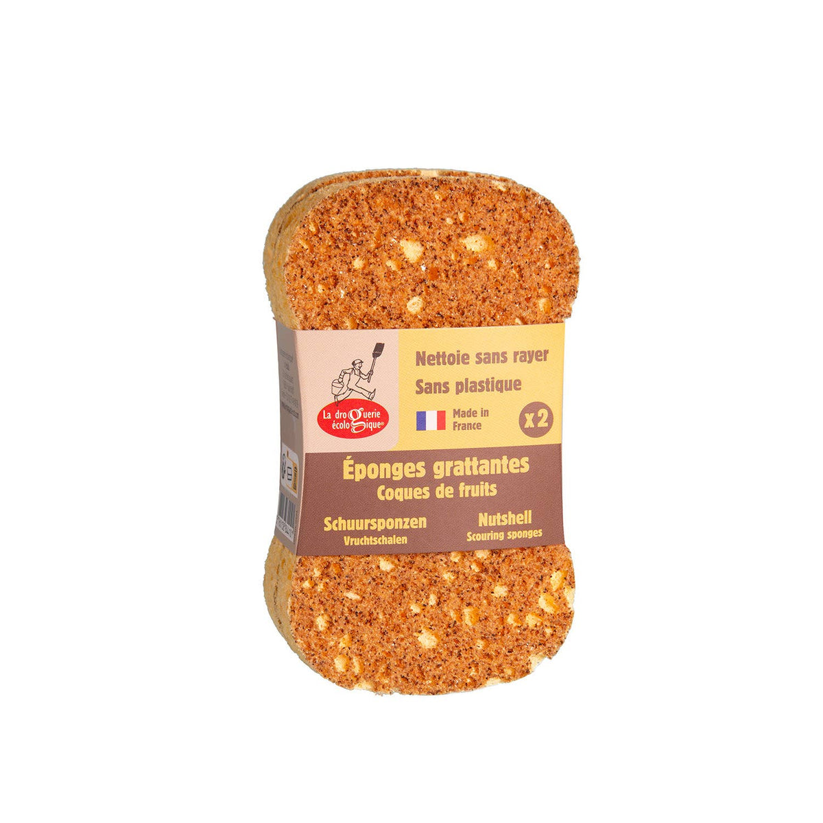 Spugne grattanti con gusci di frutta - Set 2 pz