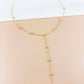 Collana sautoir a Y con strass in acciaio inossidabile