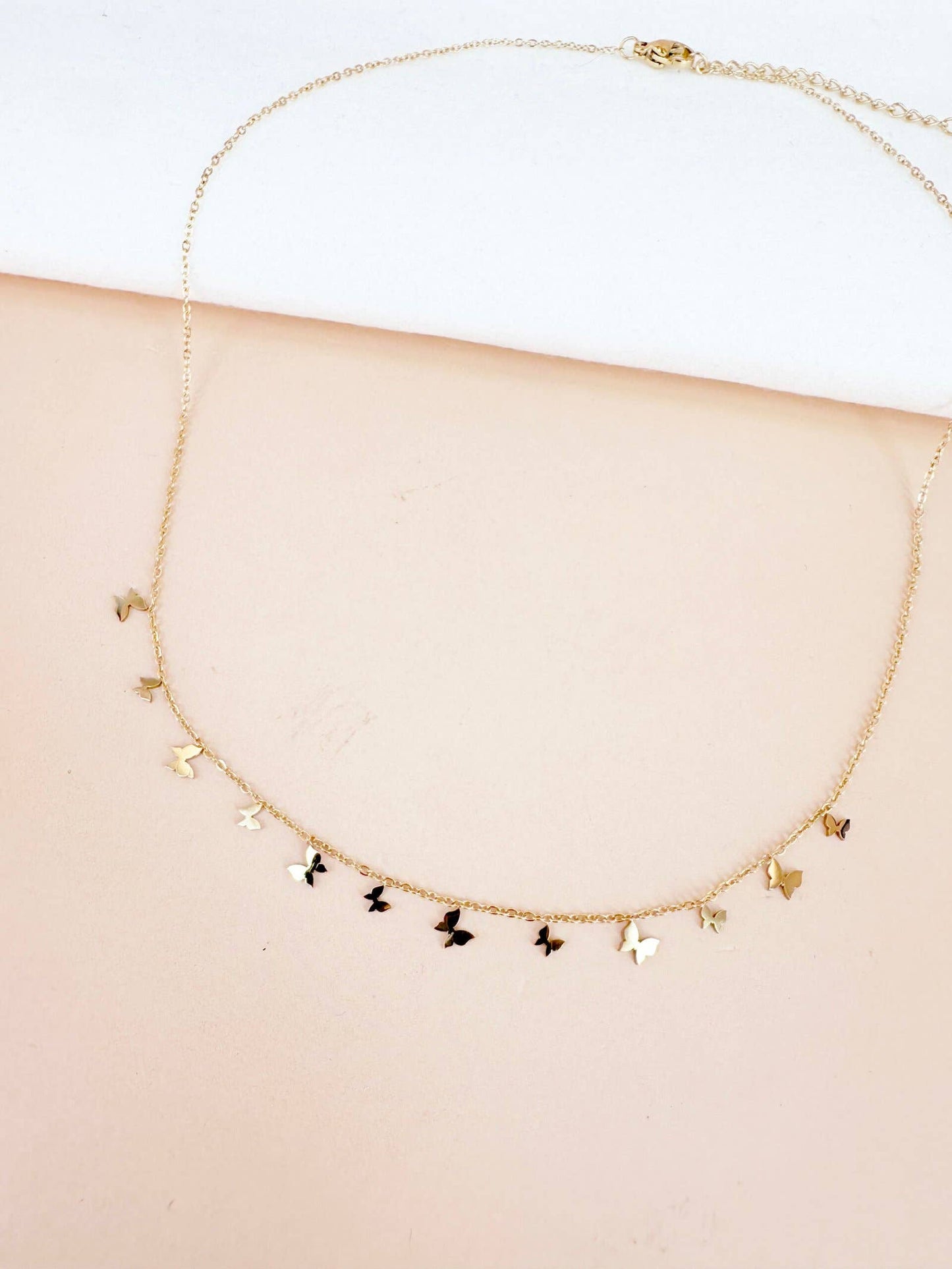 Collana con pendenti a forma di farfalla in acciaio inossidabile