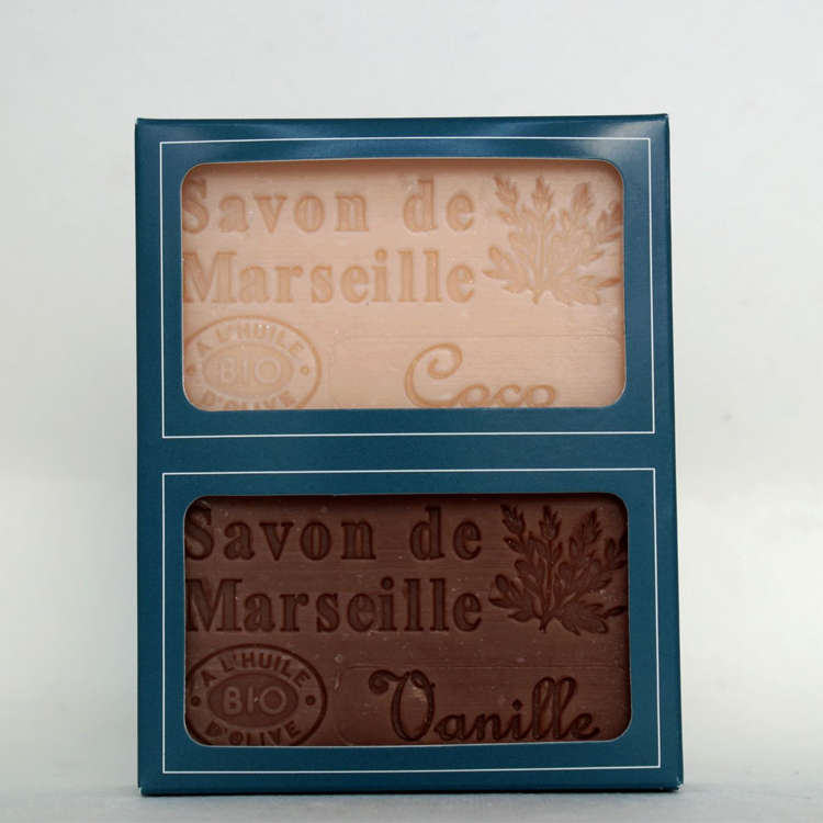 Set 2 saponi biologici Cocco e Vaniglia