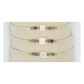 Bracciale Quadrato Vetro, Pietre e Perle Bianche