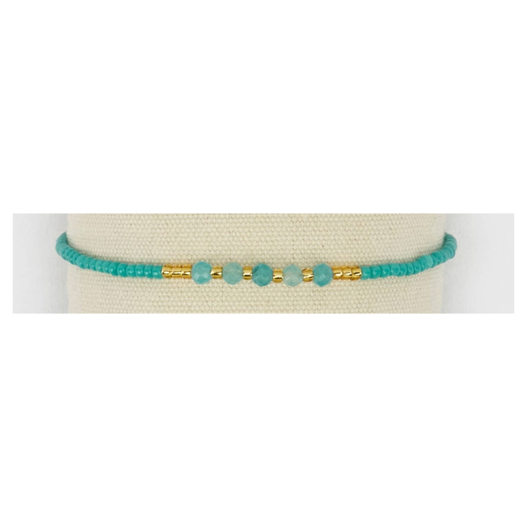 Bracciale con Pietre Rotonde e Perline Giapponesi