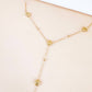Collana a Y con fiori rosa in acciaio inossidabile