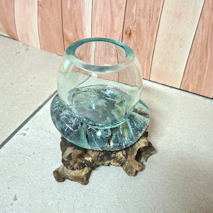 Blown Glass Vase on Wood