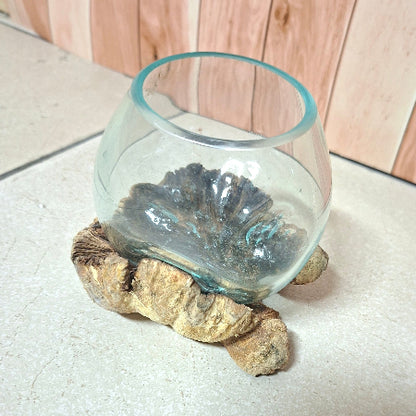 Blown Glass Vase on Wood