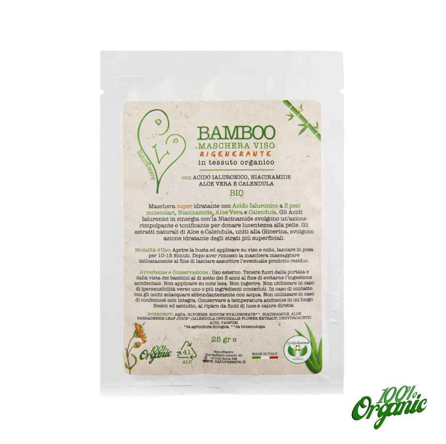 Bamboo Maschera in Tessuto Organico Bio